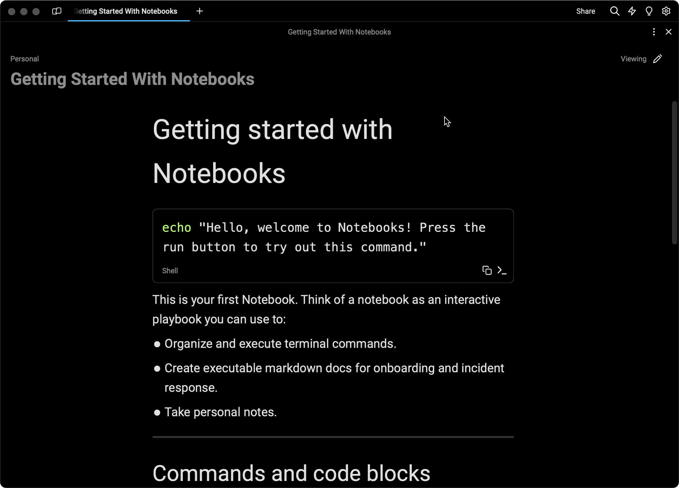 Editing a Notebook